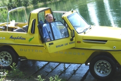 Doug Hilton in his Dutton Commander Amphibious Car